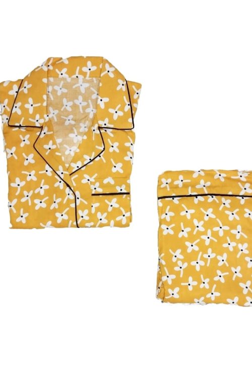 Yellow floral pajamas