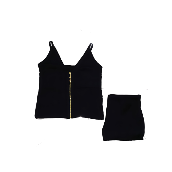 Cozy Black Linen Zipper Set