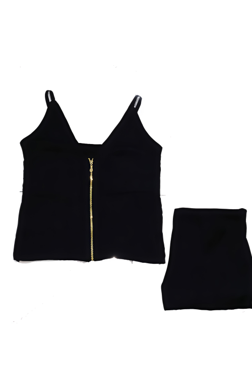 Cozy Black Linen Zipper Set