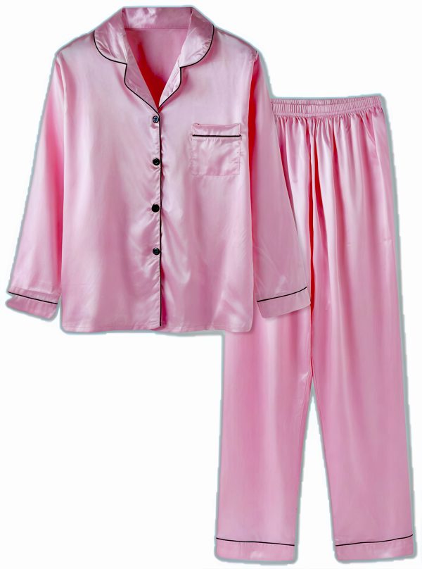 Cozy Pink Silk Pajamas - Image 2