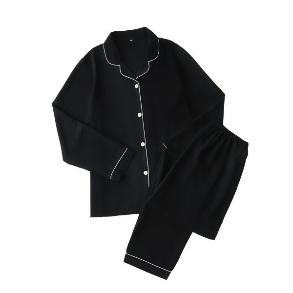 Cozy Black Linen Pajamas