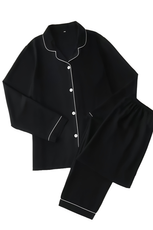 Cozy Black Linen Pajamas