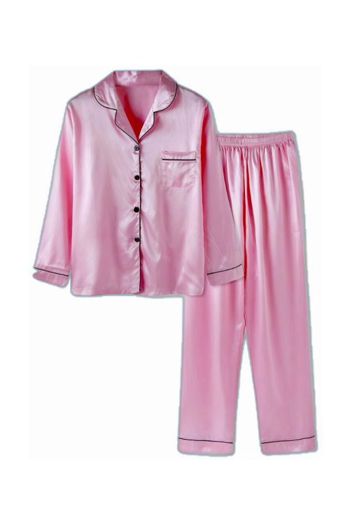 Cozy Pink Silk Pajamas