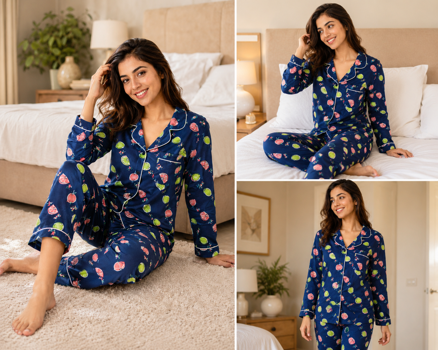 Cozy Black Purple linen pajamas - Image 3